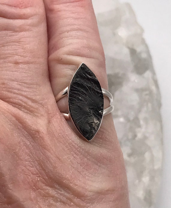 Black Shungite Ring Size 5 1/2