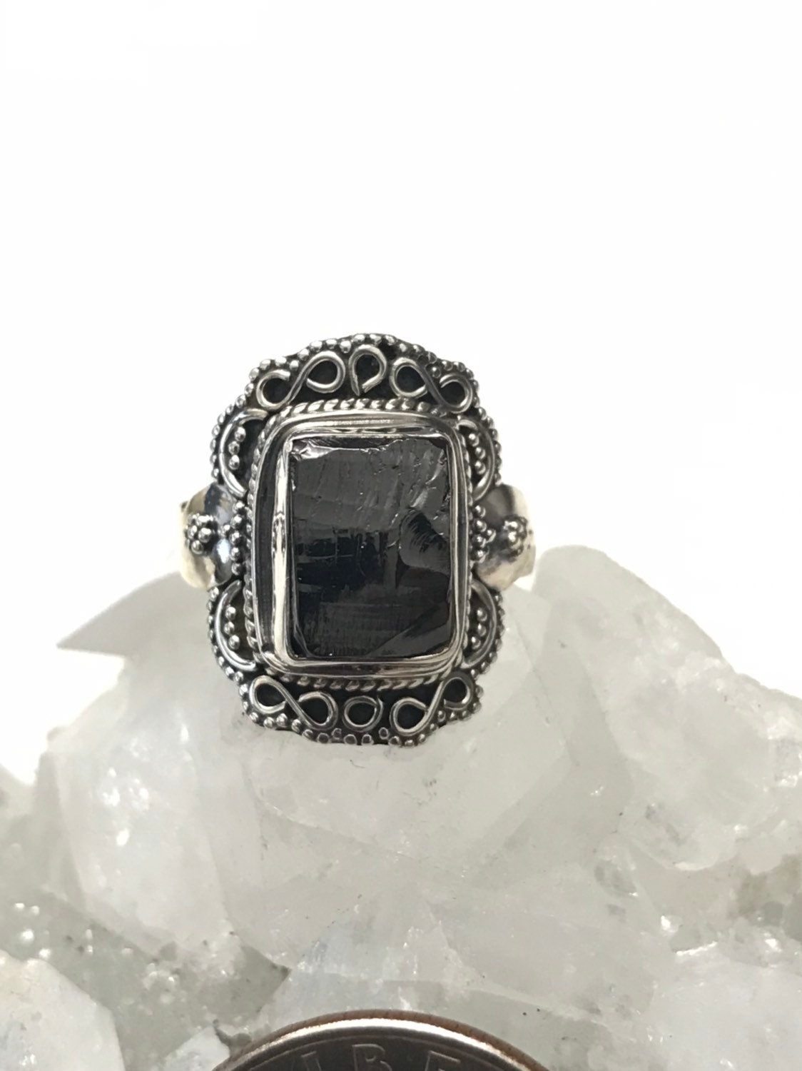 Black Shungite Ring, Size 6 Black Shungite Ring, Size 6