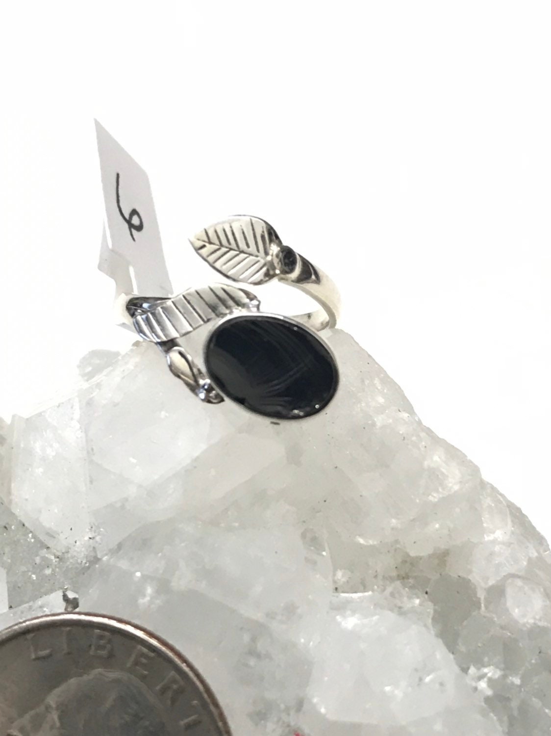 Black Shungite Ring, Size 6-adjustable
