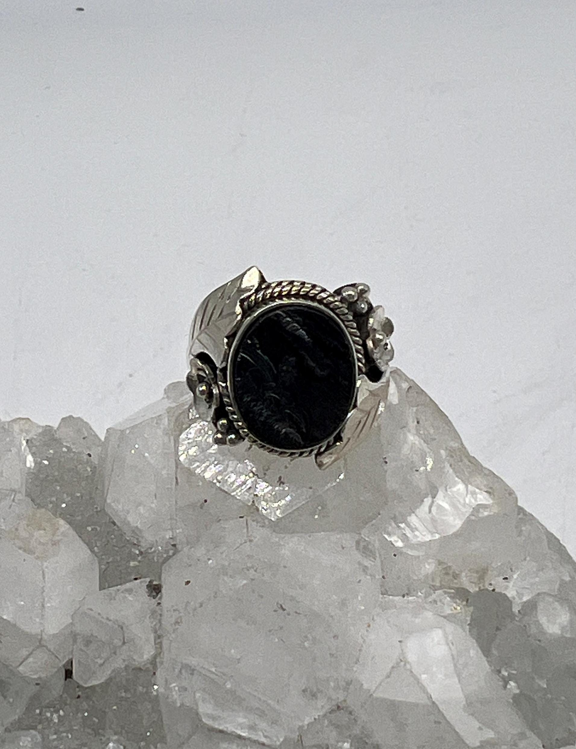 Black Shungite Ring, Size  6 1/2
