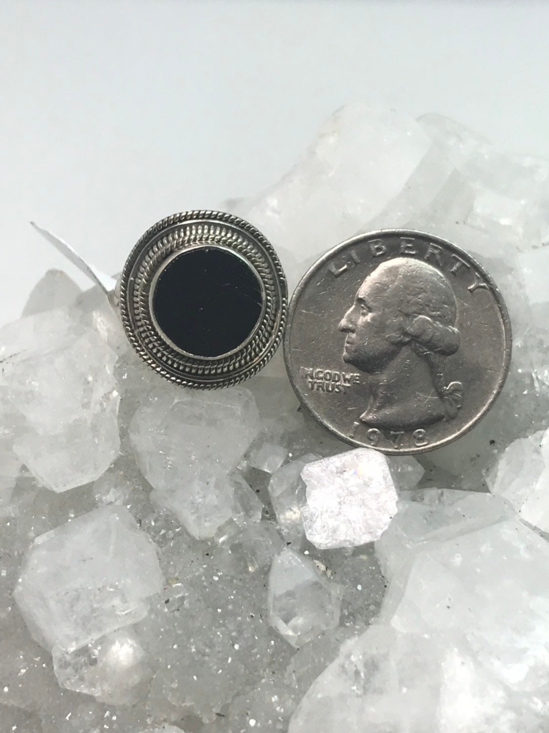 Black Shungite Ring, Size 6