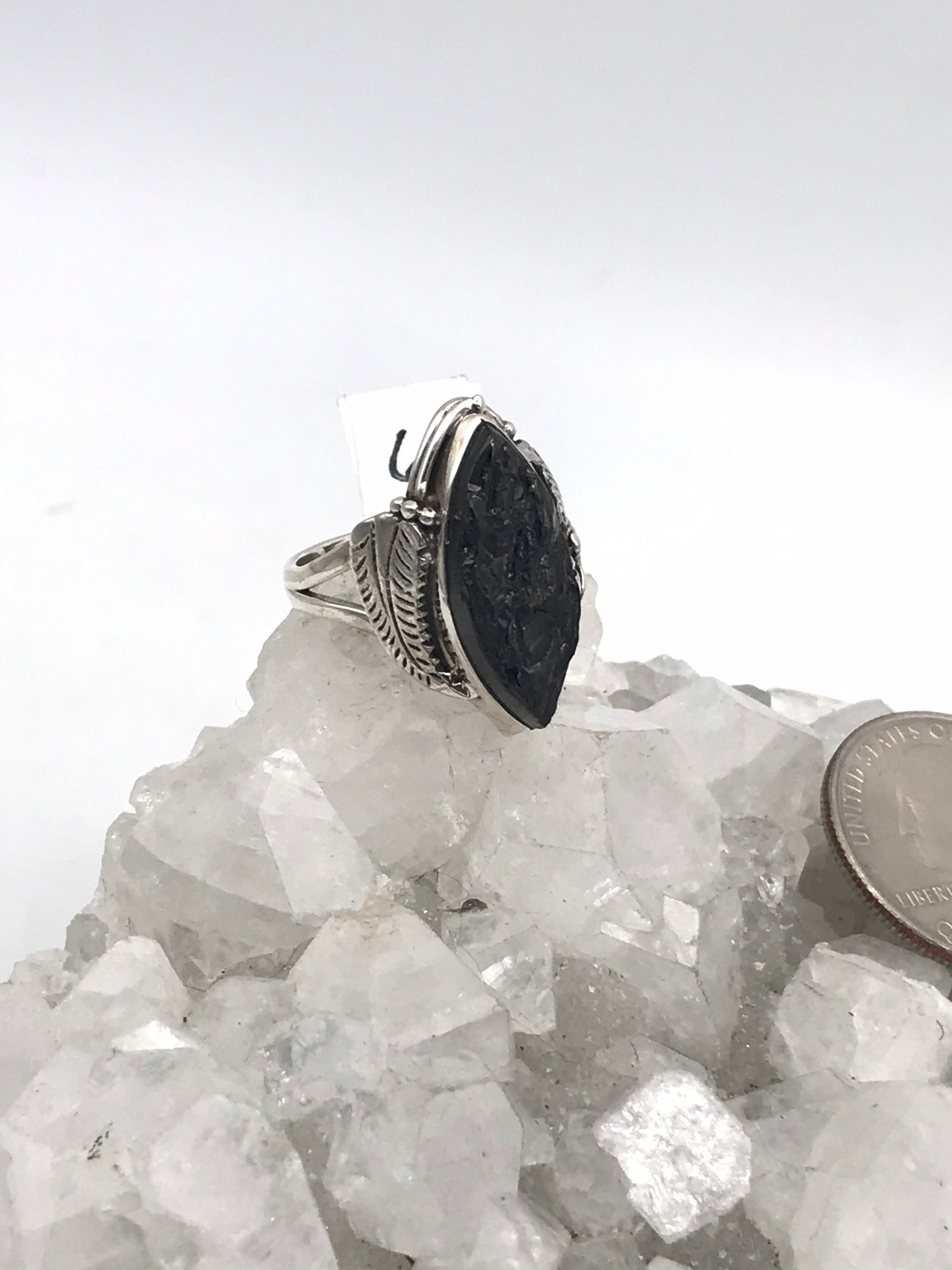 Black Shungite Ring Size 6 1/2