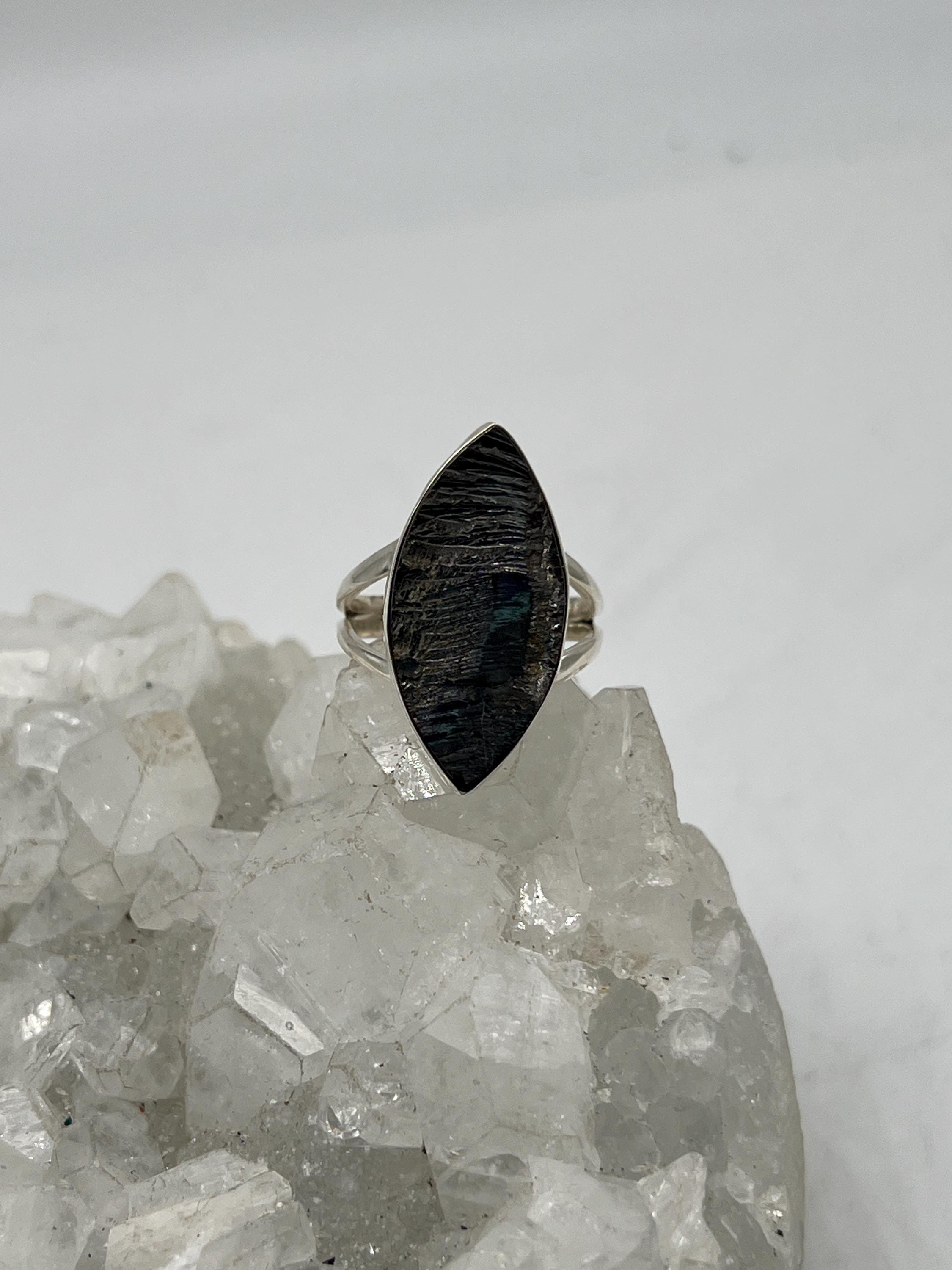 Black Shungite Ring, Size 7 1/2