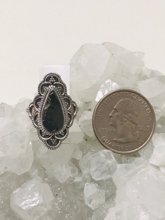 Black Shungite Ring Size 7