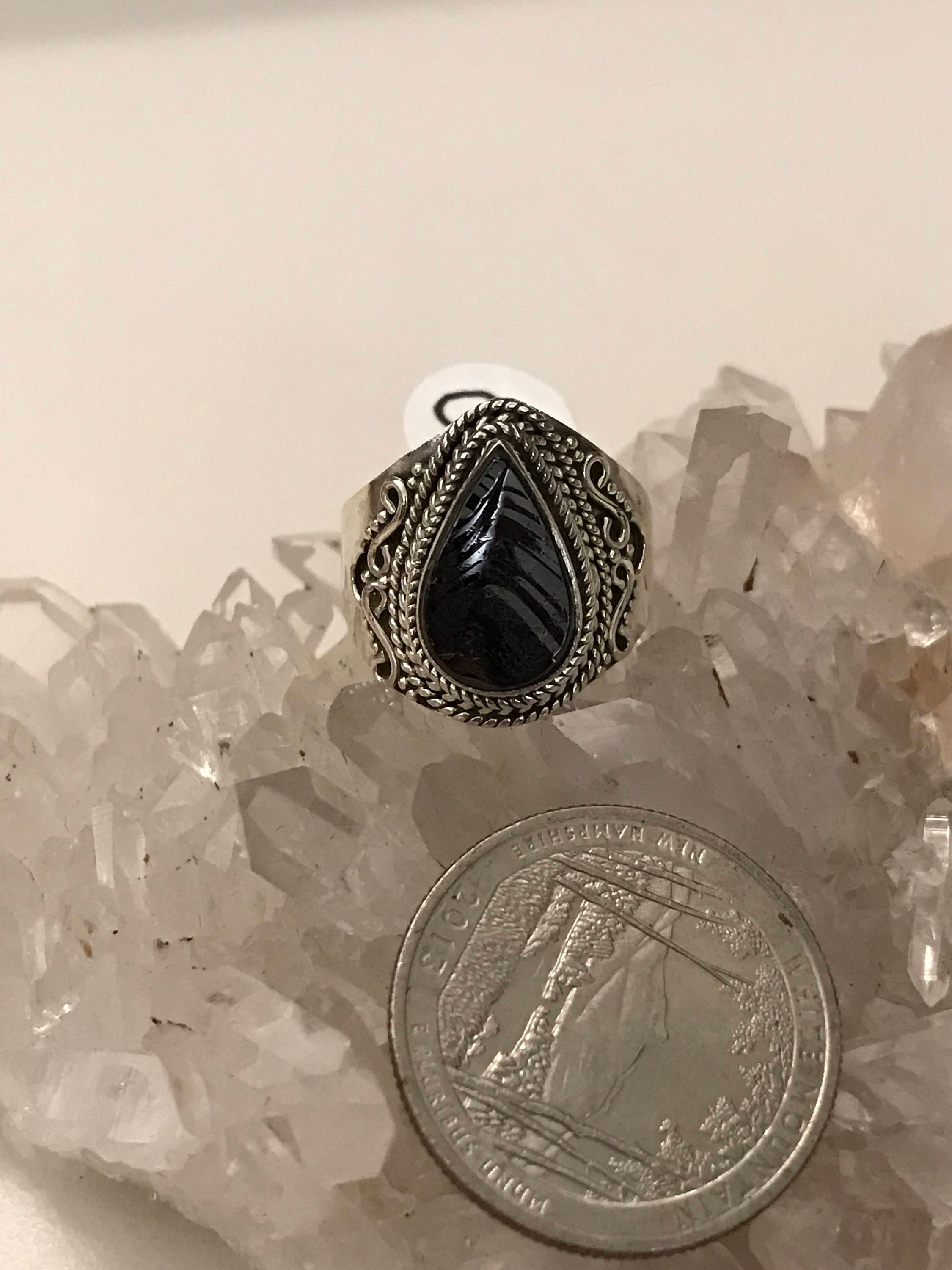 Black Shungite Ring, Size 8 1/2 Black Shungite Ring, Size 8 1/2