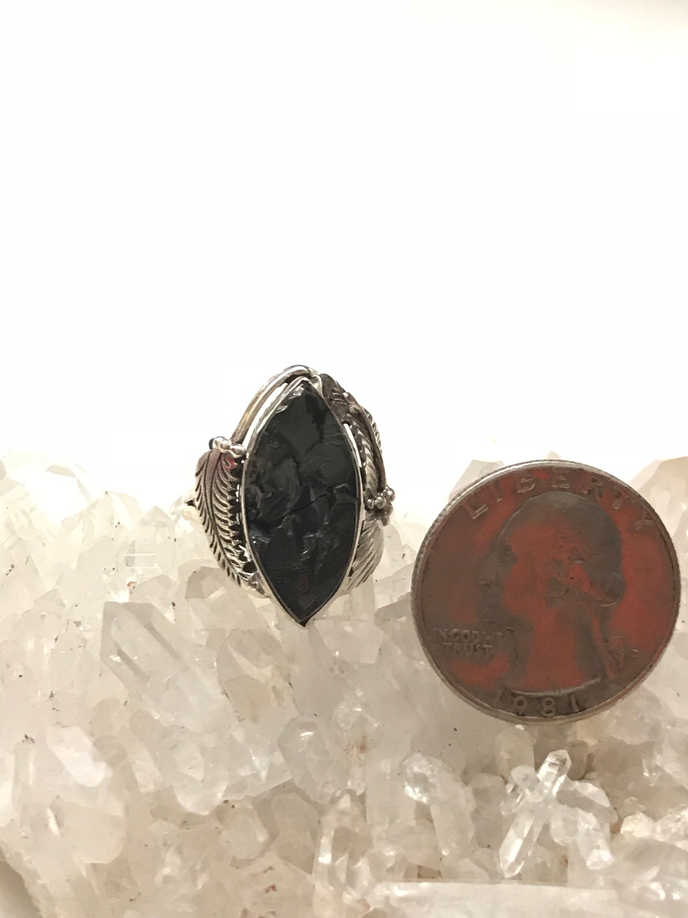 Black Shungite Ring, Size 9 Black Shungite Ring, Size 9