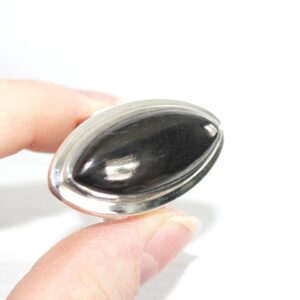 Shungite Ring: Marquise Cab Stone, 925 Sterling Silver, Size 9 Shungite Ring: Marquise Cab Stone, 925 Sterling Silver, Size 9