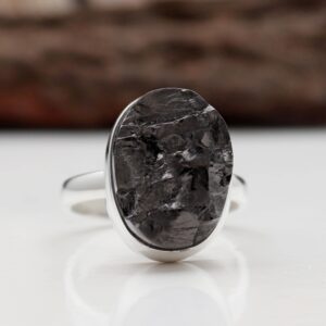 Natural Shungite Ring, 925 Sterling Silver Ring, Oval Gemstone Handmade Boho Jewelry, Perfect Gift For Her, Size 8 Natural Shungite Ring, 925 Sterling Silver Ring, Oval Gemstone Handmade Boho Jewelry, Perfect Gift For Her, Size 8