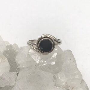 Petite Black Shungite Ring, Size 6 Petite Black Shungite Ring, Size 6
