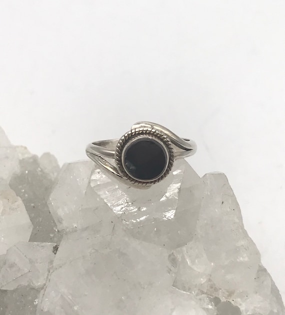 Petite Black Shungite Ring, Size 6