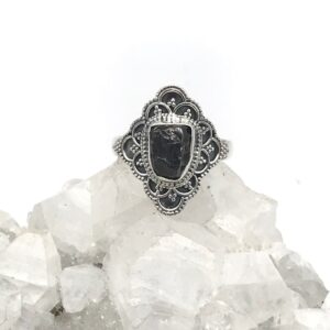 Rough Black Shungite Ring, Size 10 Rough Black Shungite Ring, Size 10