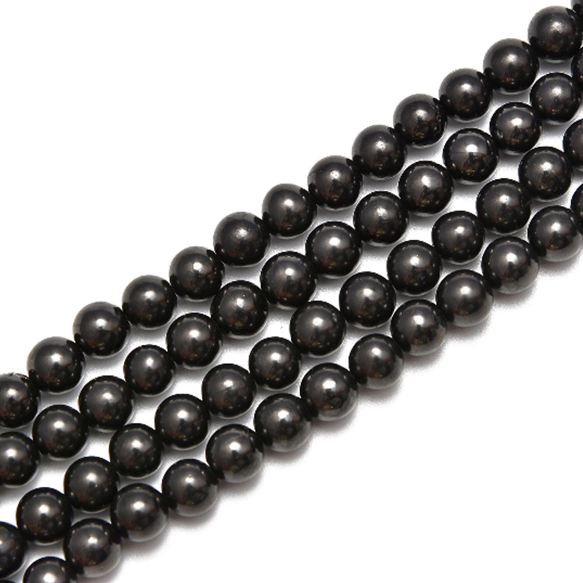 2.0mm Hole Shungite Smooth Round Beads Size 6mm 8mm 10mm 15.5'' Per Strand 2.0mm Hole Shungite Smooth Round Beads Size 6mm 8mm 10mm 15.5'' Per Strand