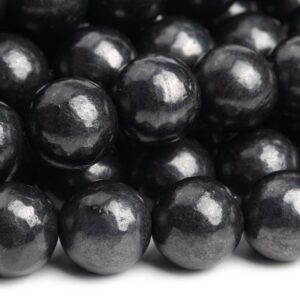 Genuine Natural High Carbon Shungite Gemstone Beads 8MM Black Round AAA Quality Loose Beads (121622)
