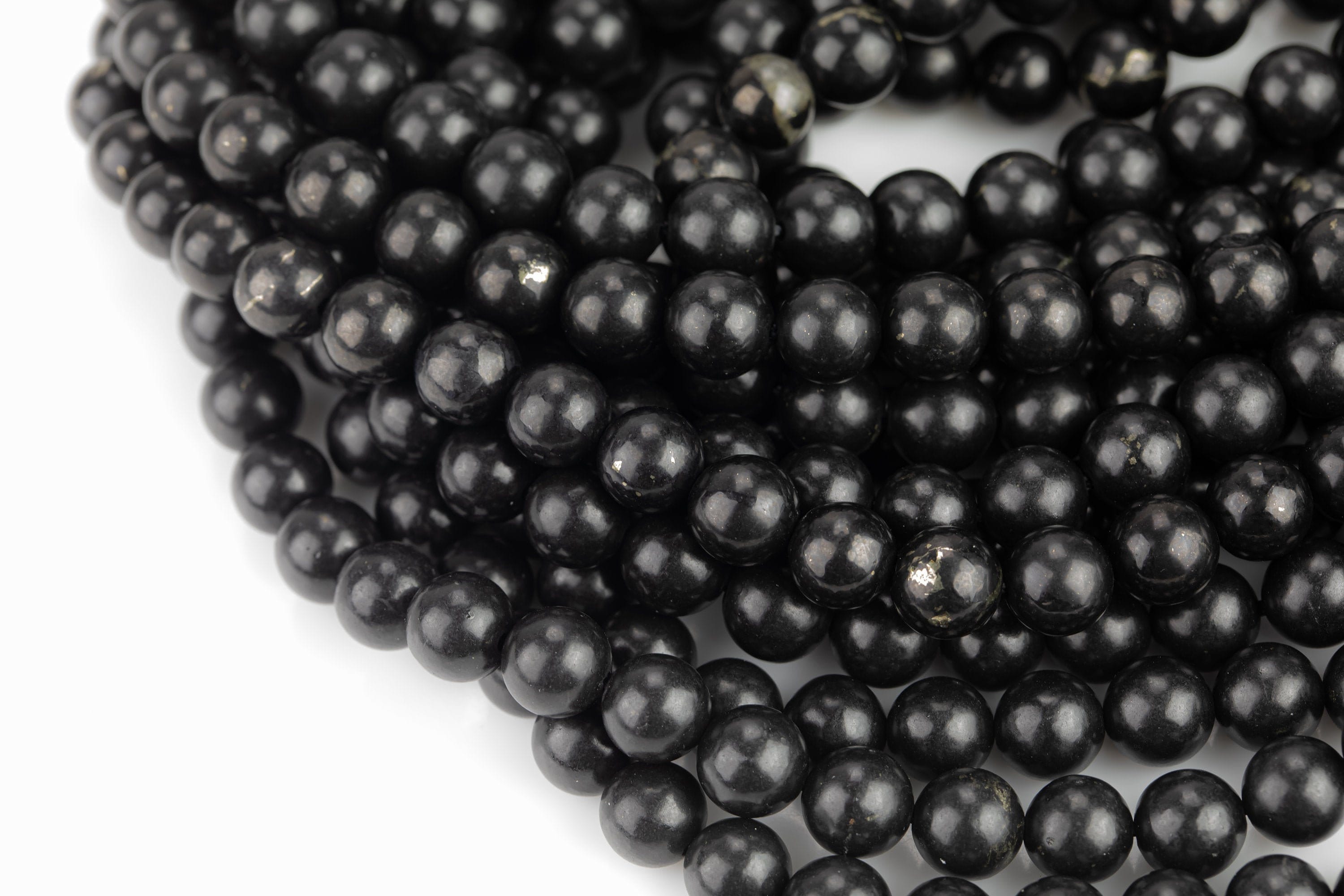 Natural Genuine Shungite 4mm 6mm 8mm 10mm 12mm Round Beads High Quality Black Lustrous Gemstone From Russia 15.5" Strand Gemstone Beads Natural Genuine Shungite 4mm 6mm 8mm 10mm 12mm Round Beads High Quality Black Lustrous Gemstone From Russia 15.5" Strand Gemstone Beads