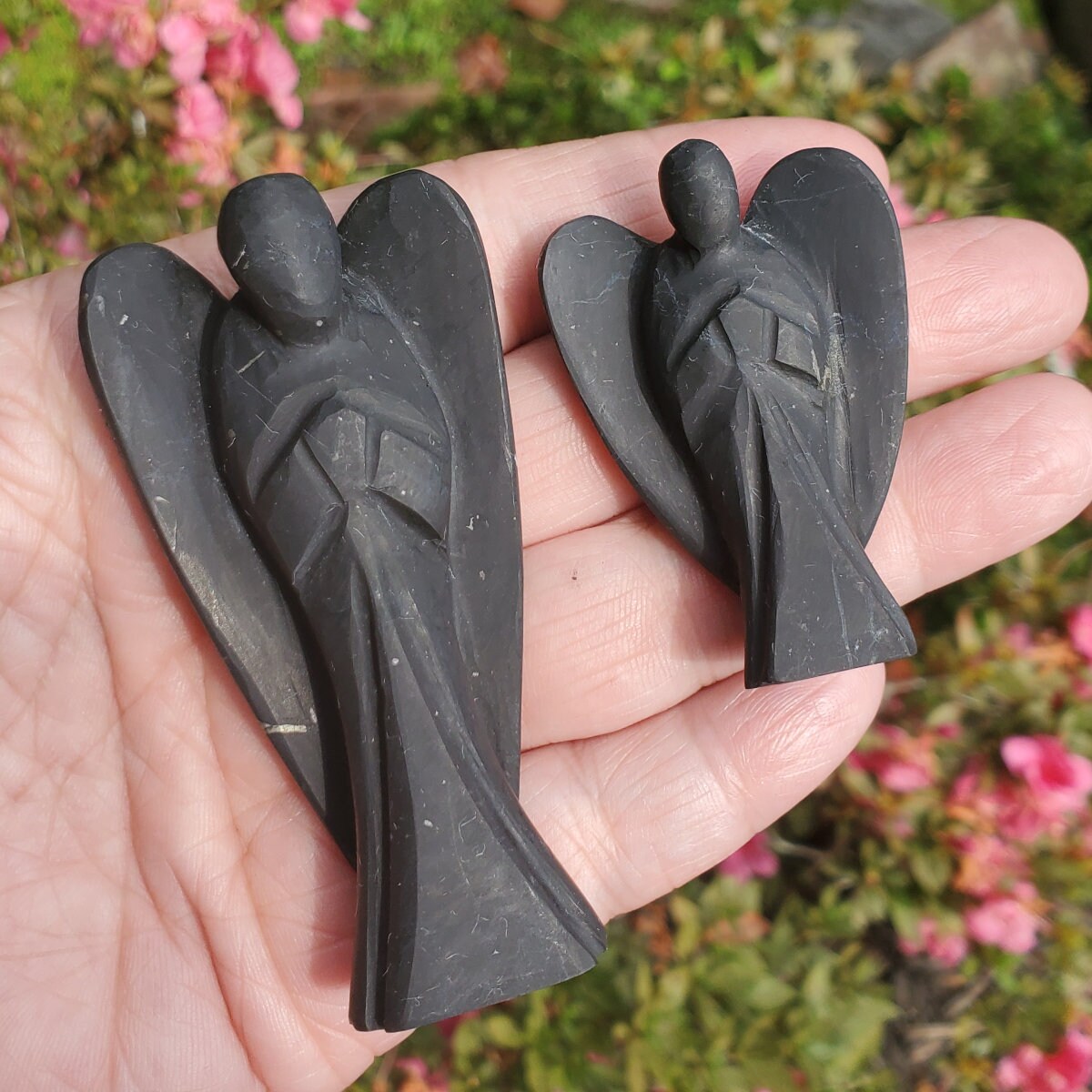 Black Shungite Angel, Crystal Angel Figurine, Shungite Gemstone Angel Talisman, Emf Protection Stone, Healing Crystal, Metaphysical Gift Black Shungite Angel, Crystal Angel Figurine, Shungite Gemstone Angel Talisman, Emf Protection Stone, Healing Crystal, Metaphysical Gift
