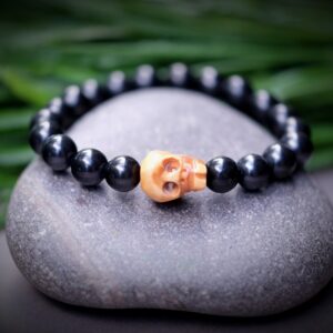 Bone Skull + Shungite Emf 5g Protection Genuine Custom Size 6mm, 8mm, 10mm Or 12mm Bone Skull + Shungite Emf 5g Protection Genuine Custom Size 6mm, 8mm, 10mm Or 12mm
