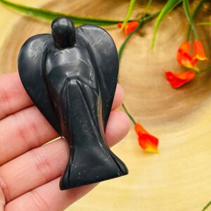 Shungite Crystal Angel Figurine, EMF Protection, Standing Statuette, Angelic Reiki, Metaphysical Healing Stone Shungite Crystal Angel Figurine, EMF Protection, Standing Statuette, Angelic Reiki, Metaphysical Healing Stone