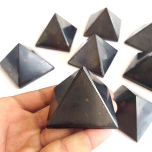 Handmade Shungite Pyramid: Healing Crystal Home Decor (1.8-2'' inch Handmade Shungite Pyramid: Healing Crystal Home Decor (1.8-2'' inch
