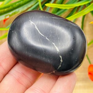 Shungite Palm Massage Stone, Healing Crystal, EMF Protection, Polished Gemstone Shungite Palm Massage Stone, Healing Crystal, EMF Protection, Polished Gemstone