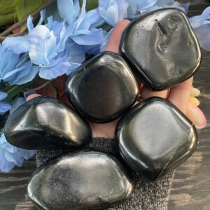 Shungite, Shungite Palm Stone, Qty. 1 Jumbo Palm Shungite, Shungite Palm Stone, Qty. 1 Jumbo Palm