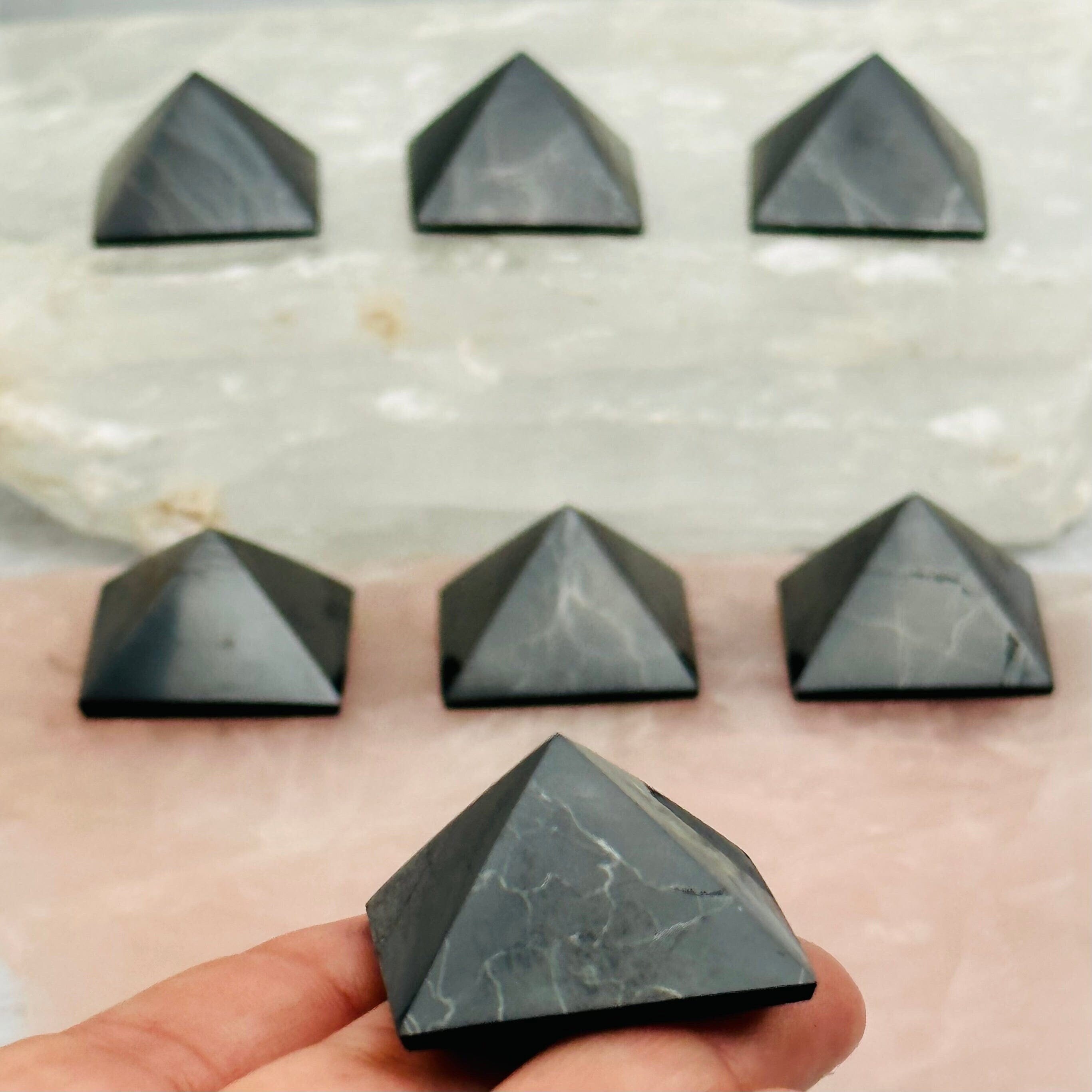Shungite Pyramid Crystal Emf Protection Gemstone