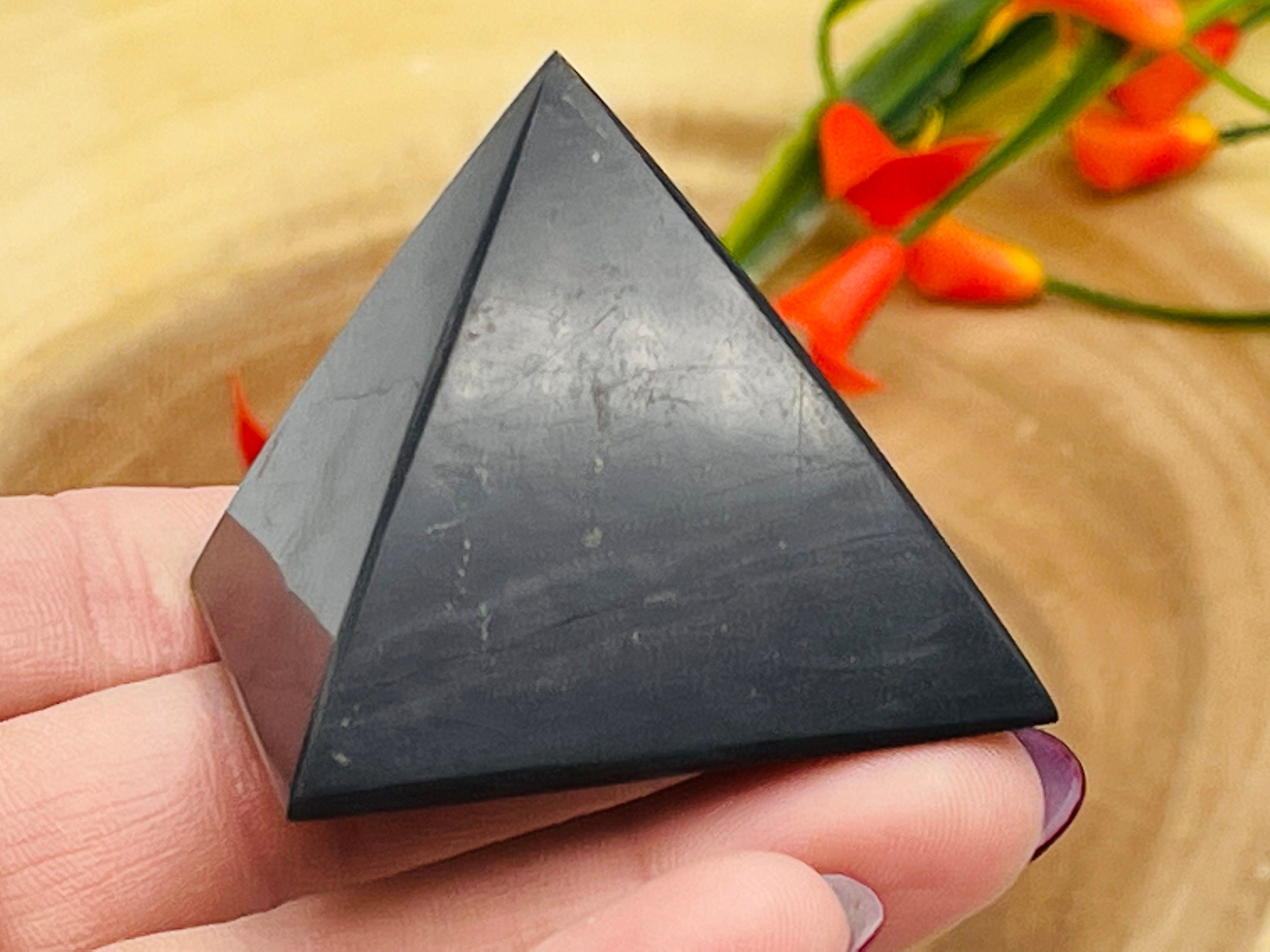 Shungite Pyramid, Healing Crystal, Metaphysical, Emf Protection