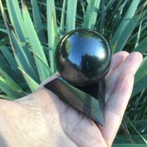 Shungite Sphere Or Triangle Stand: Protection, Emf Repellent Stone Shungite Sphere Or Triangle Stand: Protection, Emf Repellent Stone
