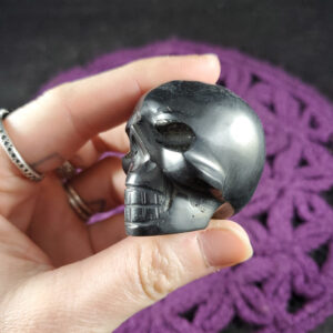 Shungite Skull Polished Crystal Stones Carved Black Russian Crystals 2" hand carving 2 inch skulls memento mori Russia Shungite Skull Polished Crystal Stones Carved Black Russian Crystals 2" hand carving 2 inch skulls memento mori Russia