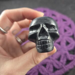 Shungite Skull Polished Crystal Stones Carved Black Russian Crystals hand carving skulls memento mori Russia Shungite Skull Polished Crystal Stones Carved Black Russian Crystals hand carving skulls memento mori Russia