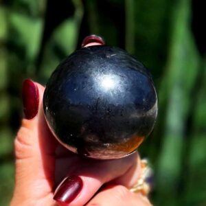 Shungite sphere w/ stand - for repelling EMF & negativity as well as detoxifying the body - Colombian Elite Shungite Shungite sphere w/ stand - for repelling EMF & negativity as well as detoxifying the body - Colombian Elite Shungite