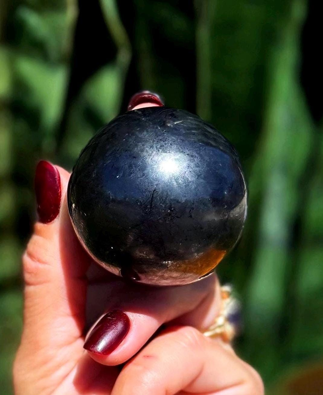 Shungite Sphere W/ Stand - For Repelling Emf & Negativity As Well As Detoxifying The Body - Colombian Elite Shungite Shungite Sphere W/ Stand - For Repelling Emf & Negativity As Well As Detoxifying The Body - Colombian Elite Shungite