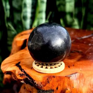 Shungite sphere w/ stand - for repelling EMF & negativity as well as detoxifying the body - Colombian Elite Shungite Shungite sphere w/ stand - for repelling EMF & negativity as well as detoxifying the body - Colombian Elite Shungite