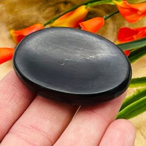Shungite Worry Massage Stone, Metaphysical, Reiki, EMF Protection Shungite Worry Massage Stone, Metaphysical, Reiki, EMF Protection