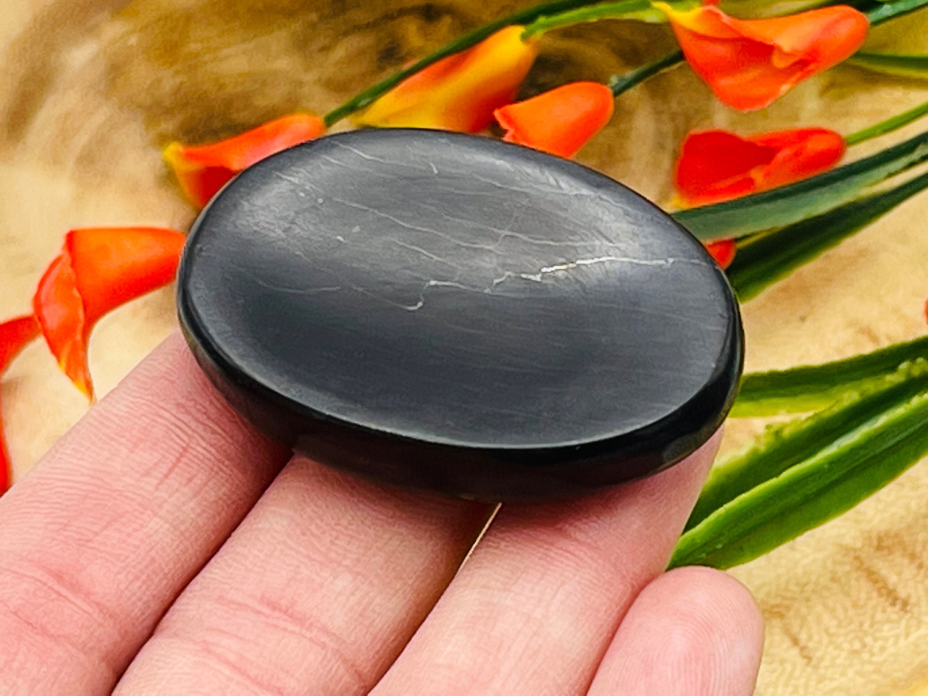 Shungite Worry Massage Stone, Metaphysical, Reiki, Emf Protection Shungite Worry Massage Stone, Metaphysical, Reiki, Emf Protection