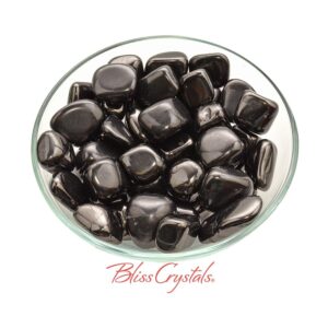 Black Shungite Tumbled Stone From Karelia Russia #sg40