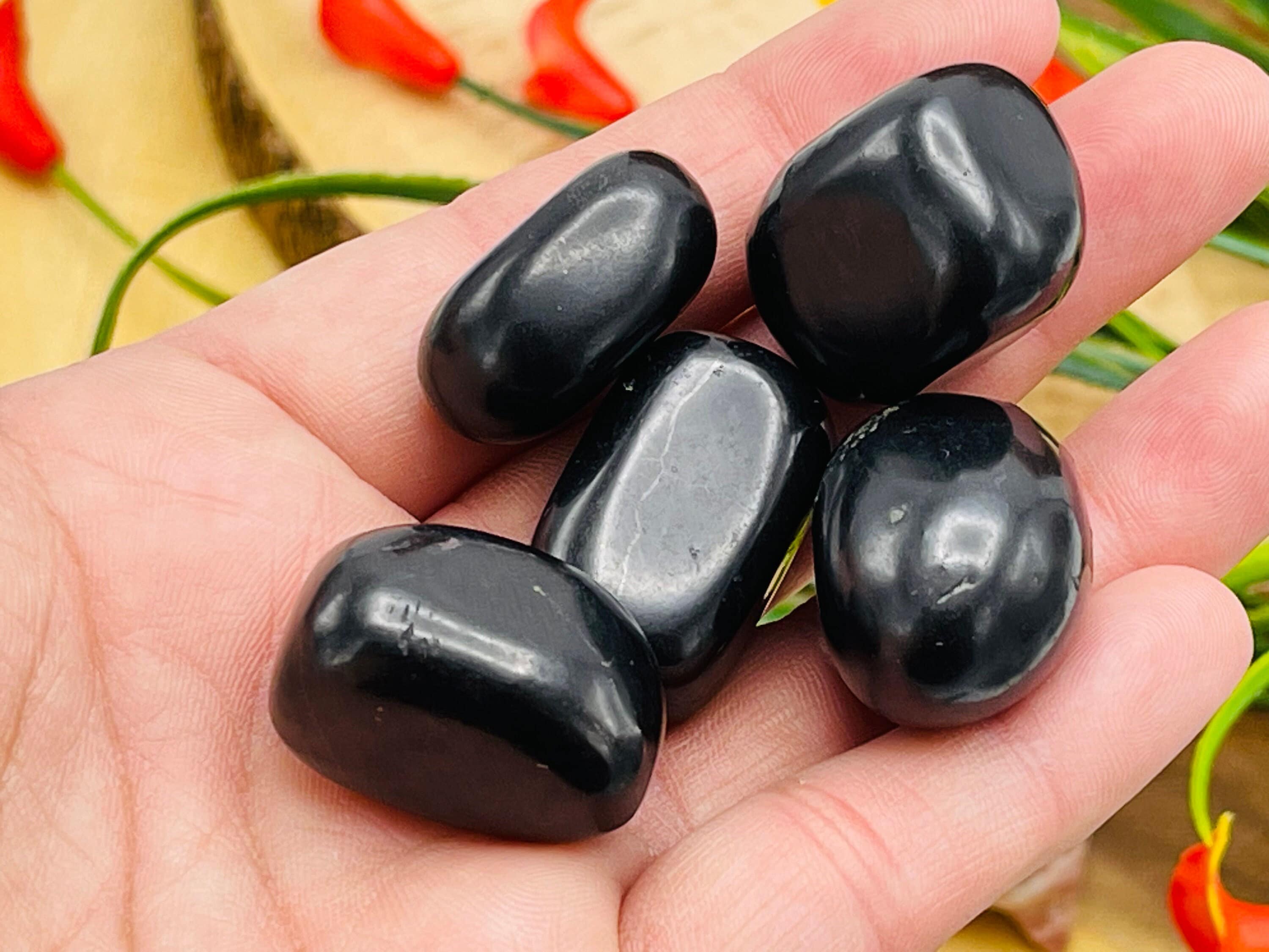Shungite Tumbled Stone, Highly Energetic Metaphysical Stone, Emf Protection Stone Shungite Tumbled Stone, Highly Energetic Metaphysical Stone, Emf Protection Stone
