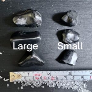 Shungite Tumbled Stones | Natural Black Shiny Stones | Grounding And Protection Palm Stone Shungite Tumbled Stones | Natural Black Shiny Stones | Grounding And Protection Palm Stone