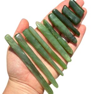 Siberian Jade Stick - Grade A - Polished Nephrite Jade Crystal Stick - Mini Siberian Jade Gemstone Wand - Nephrite Jade from Siberia Siberian Jade Stick - Grade A - Polished Nephrite Jade Crystal Stick - Mini Siberian Jade Gemstone Wand - Nephrite Jade from Siberia