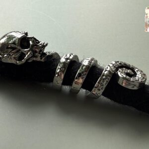 Gothic Silver Skull Spiral Bead (Fits Medium Dreads and Thick Beards) Gothic Silver Skull Spiral Bead (Fits Medium Dreads and Thick Beards)