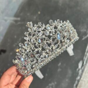Silver tiara gold pink purple Crystal Rhinestone Happy Birthday Tiara Crown Comb for Cake Topper / 21st 30th 40th 50th wedding party tiara