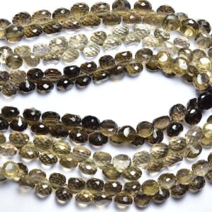 7.5 Inches - Natural Faceted Smoky Quartz Onion Briolettes - Size Is 5-6.5 Mm #1555