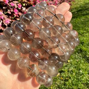 AAA Grade Smoky Quartz Bracelet | 14mm Crystal Bracelet | Crystal Beaded Bracelet | Genuine Crystal Bracelet 14mm AAA Grade Smoky Quartz Bracelet | 14mm Crystal Bracelet | Crystal Beaded Bracelet | Genuine Crystal Bracelet 14mm