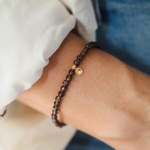 Smoky Quartz Bracelet | Smoky quartz beaded bracelet | [EBSM1965] Grounding the Root Chakra | 4mm round smoky quartz | AAA smoky quartz *BSS