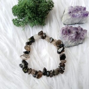 Smoky Quartz Chip Bracelet: Crystal Protection, Cleansing Gemstone Smoky Quartz Chip Bracelet: Crystal Protection, Cleansing Gemstone