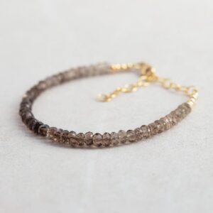 Smoky Quartz Bracelet |  Dainty smoky quartz bracelet | Grounding Root Chakra [EBSP1045] | Dainty smoky quartz bracelet