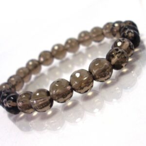 Smoky Quartz Bracelet faceted 8mm, Natural Gemstone Bracelet, Women Men Stretch Beaded Bracelet, Genuine Healing Crystal Bracelet + Gift Bag Smoky Quartz Bracelet faceted 8mm, Natural Gemstone Bracelet, Women Men Stretch Beaded Bracelet, Genuine Healing Crystal Bracelet + Gift Bag