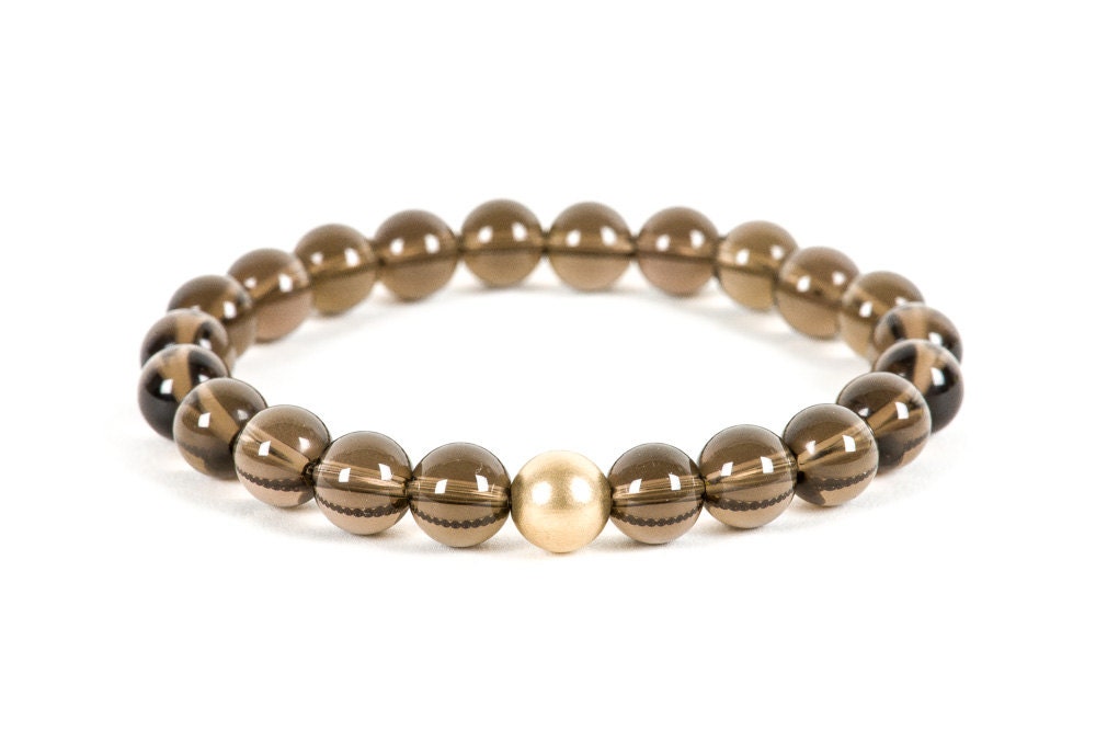 Smoky Quartz Bracelet, Gemstone Handmade Jewelry, Unique-gift-for-wife