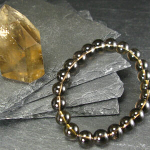 Smoky Quartz Genuine Bracelet ~ 7 Inches ~ 8mm Round Beads Smoky Quartz Genuine Bracelet ~ 7 Inches ~ 8mm Round Beads