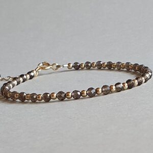 Smoky Quartz Bracelet: Gold Filled Rondelle Jewelry Smoky Quartz Bracelet: Gold Filled Rondelle Jewelry