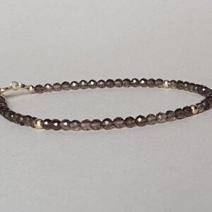 Smoky Quartz Bracelet: Gold Filled Gemstone Stacking Bracelet Smoky Quartz Bracelet: Gold Filled Gemstone Stacking Bracelet